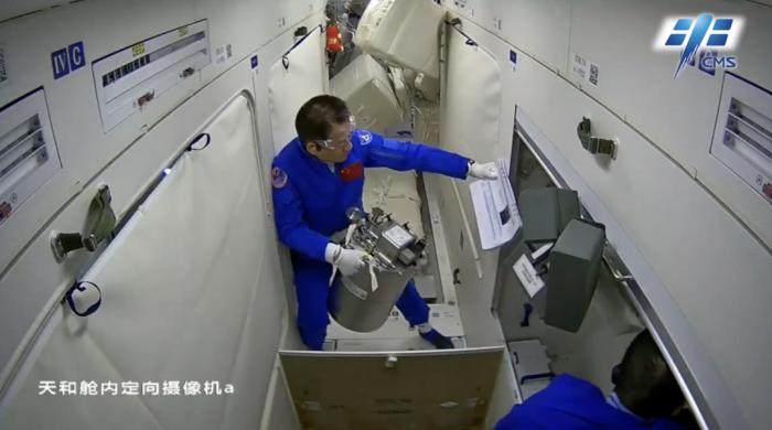 核心艙衛生區。圖片來源：中國載人航天工程辦公室官方微信