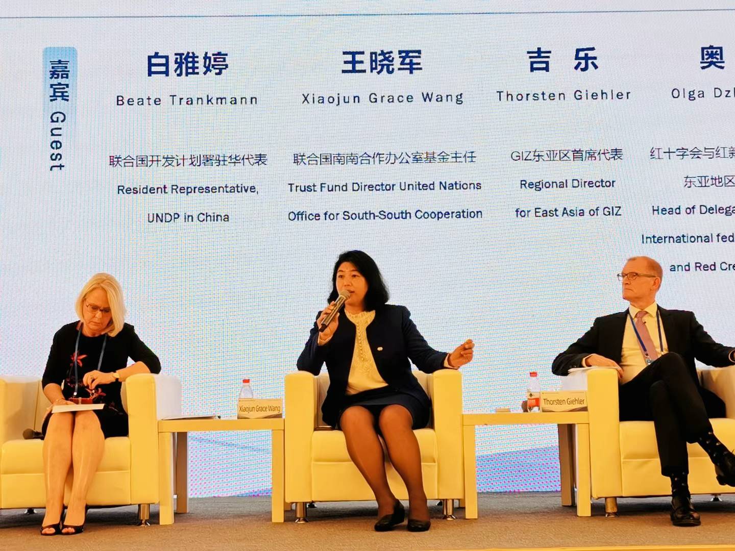 聯合國南南合作辦公室基金主任王曉軍出席全球共享發展行動論壇首屆高級別會議分論壇討論。受訪者供圖