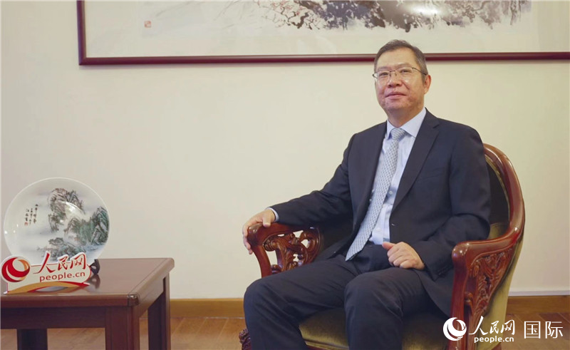 駐非盟使團團長胡長春大使接受人民網專訪。人民網記者 劉寧攝