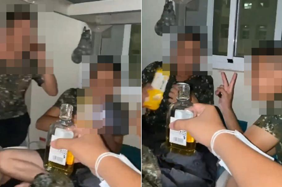 臺軍在宿舍開“飲酒趴”。圖片來源：臺灣“中時新聞網”。
