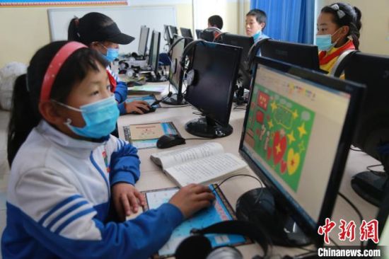 圖為鄉村學校少年宮的孩子們正在上電腦課?！〔抛尡尽z