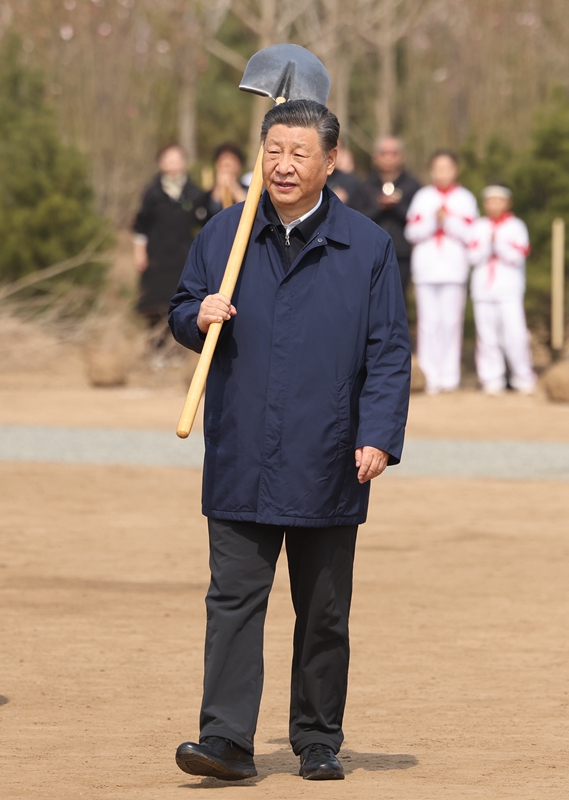 2024年4月3日，習近平總書記來到北京市通州區潞城鎮參加首都義務植樹活動。