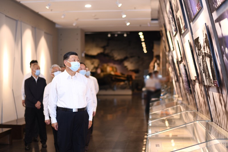 2022年8月16日至17日，中共中央總書記、國家主席、中央軍委主席習近平在遼寧考察。這是16日下午，習近平在錦州市考察遼沈戰役紀念館。 新華社記者 燕雁 攝