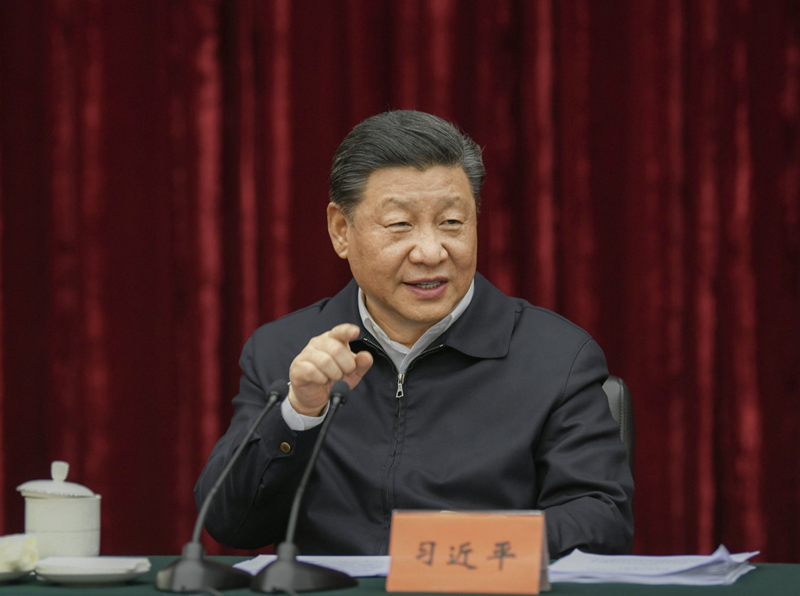 2019年4月15日至17日，中共中央總書記、國家主席、中央軍委主席習近平在重慶考察，并主持召開解決“兩不愁三保障”突出問題座談會。這是4月16日下午，習近平主持召開解決“兩不愁三保障”突出問題座談會并發表重要講話。新華社記者 謝環馳 攝