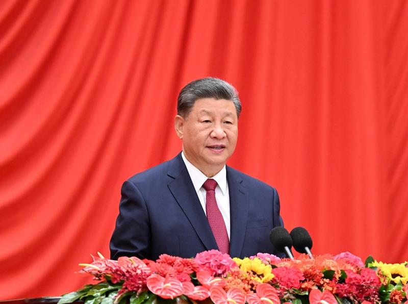 △2024年9月30日，慶祝中華人民共和國成立75周年招待會在北京人民大會堂隆重舉行。習近平總書記出席招待會并發表重要講話。