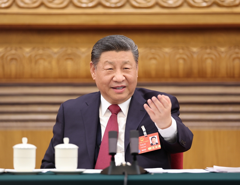 2025年3月5日下午，習近平總書記參加他所在的十四屆全國人大三次會議江蘇代表團審議。