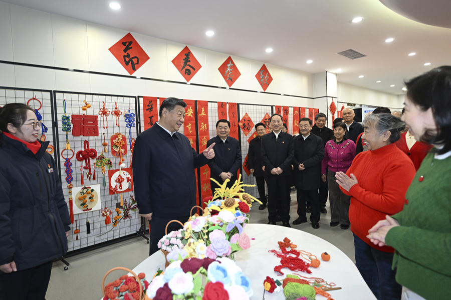 2025年1月23日，習近平總書記在沈陽大東區長安街道長安小區社區黨群服務中心考察。