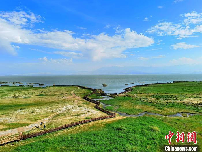 圖為航拍都蘭湖國家濕地公園?！∑钤鲚?攝