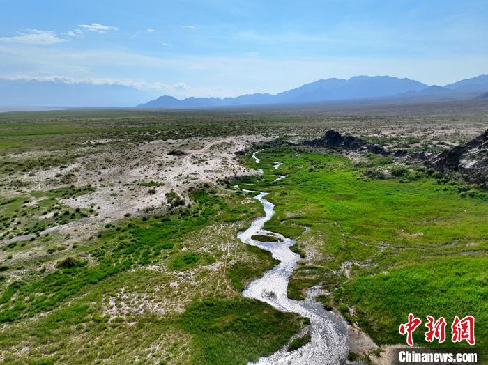 圖為航拍都蘭湖國家濕地公園綠意盎然?！∑钤鲚?攝