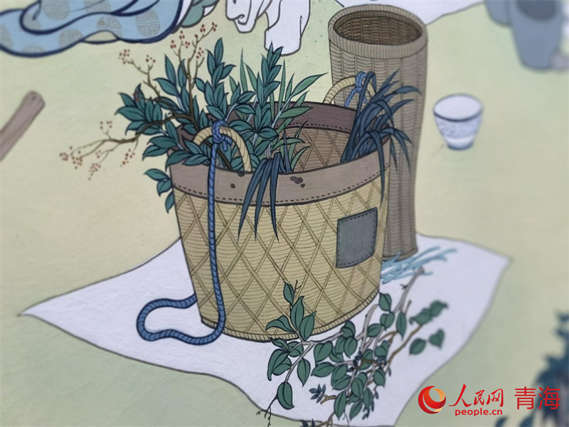 唐卡繪畫作品。人民網 馬可欣攝